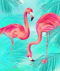 Blue Flamingo Birds Paint By Numbers