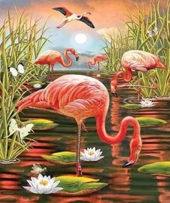 Flamingo Wildlife in Watercolor Paint By Numbers