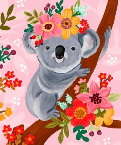 Floral Koala Animals Paint By Numbers