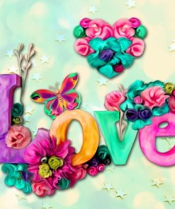 Love Flower Paint By Numbers