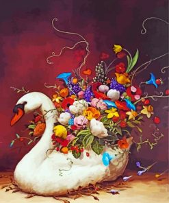 Floral Swan Waterfowl Paint By Numbers