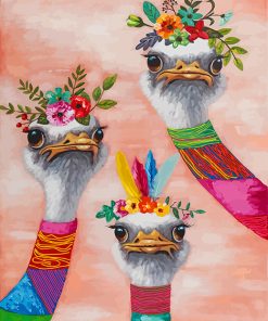 Ostrich Floral Wonder Paint By Numbers