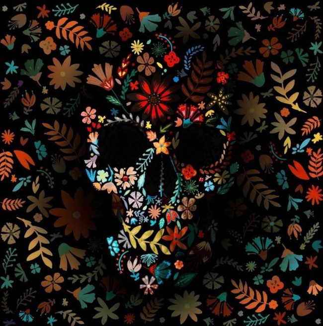 Dark Floral Skull Paint By Numbers