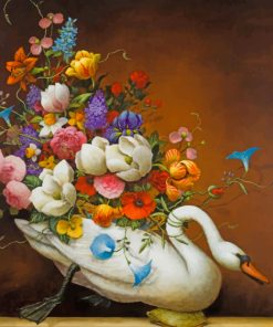Elegant Swans and Flowers Paint By Numbers