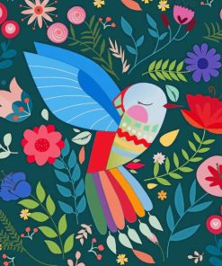 Folk Art Abstract Birds Paint By Numbers