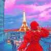 Paris Eiffel Tower Red Paint By Numbers