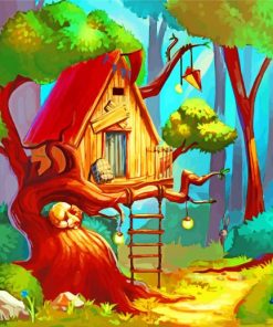 Tree House Nature Scene Paint By Numbers
