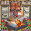 Fox Drinking Coffee Paint By Numbers