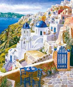 View from Santorini Greece Paint By Numbers