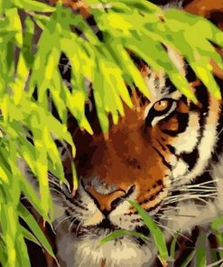 Tiger Hidden in Foliage Paint By Numbers