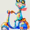 Frog on Vespa Paint By Numbers