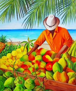 Fruit Stand Seller Paint By Numbers