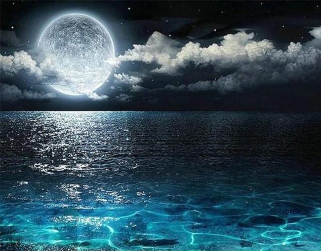 Full Moon Seascape Paint By Numbers