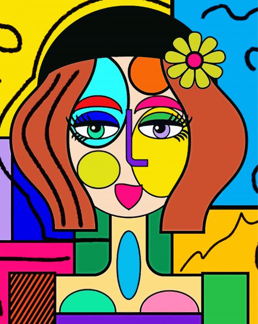 Finalizing the Funky Abstract Face Paint By Numbers Artwork