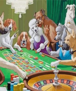 Gambling Dogs Poker Paint By Numbers