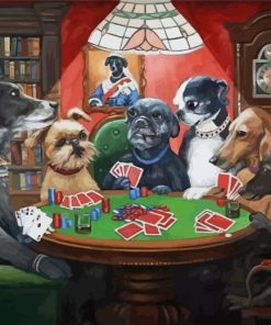 Gambling Dogs Poker Cards Paint By Numbers