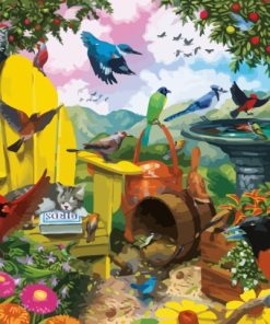 Garden Birds Scenic Paint By Numbers