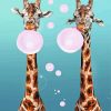 Giraffe Bubbles Paint By Numbers
