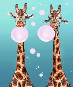Giraffe Bubbles Paint By Numbers