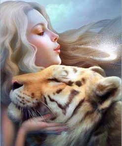 Girl and Tiger Duo Paint By Numbers