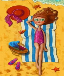 Beachside Girl Summer Paint By Numbers