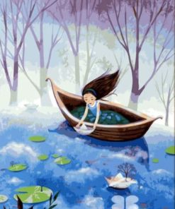 Little Boat Cartoon Scene Paint By Numbers
