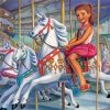 Girl Riding Carousel Paint By Numbers