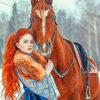 Beautiful Girl with Horses Paint By Numbers