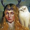 Girl and Owl Paint By Numbers
