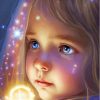Girl and Light Paint By Numbers for Kids