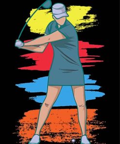 Colorful Girl Golf Paint By Numbers