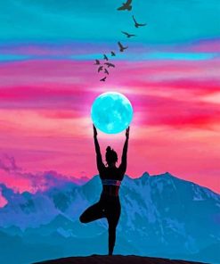 Girl and Moon Paint By Numbers