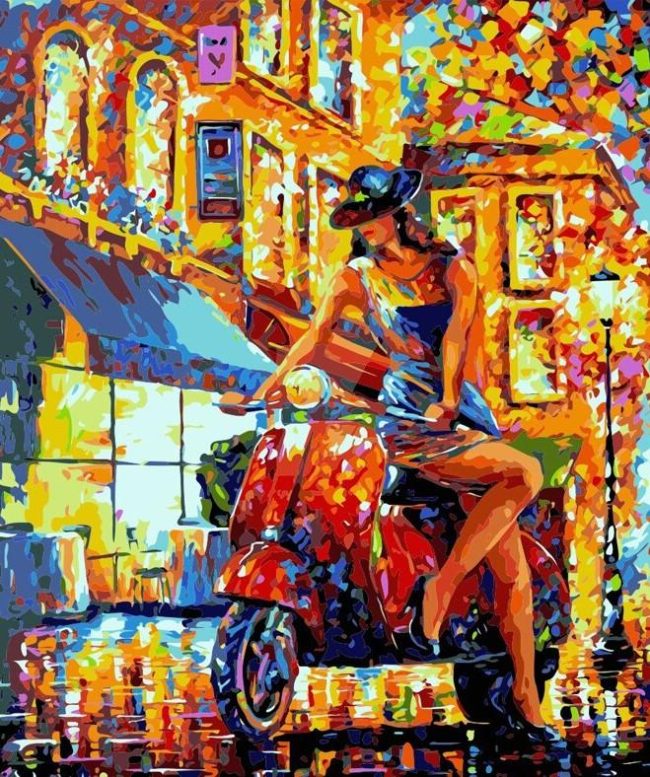 Colorful Leonid Afremov Women Paint By Numbers