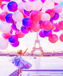 Paris with Balloons Paint By Numbers