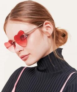 Girl in Heart Glasses Paint By Numbers