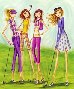 Girls Golfing Fun Paint By Numbers