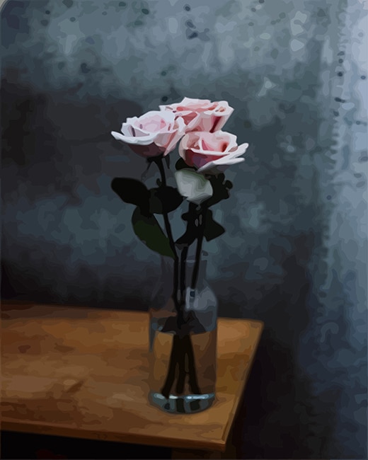 Finalizing Pink Rose Flower Paint By Numbers artwork