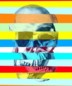 Glitch Skull Artwork Paint By Numbers