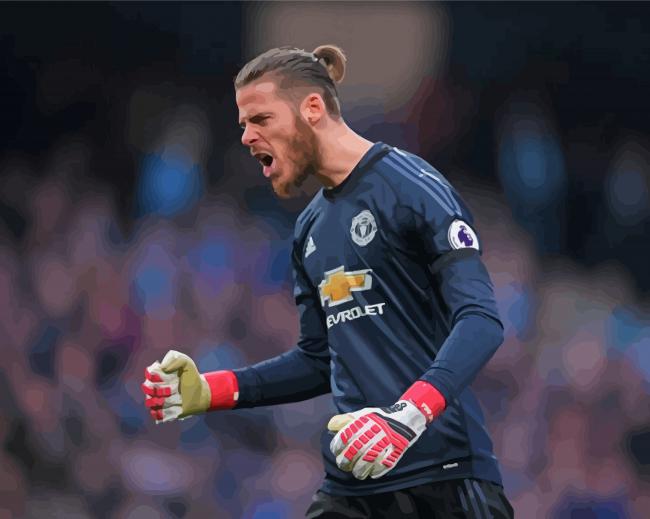 Completed David De Gea Football Star Painting