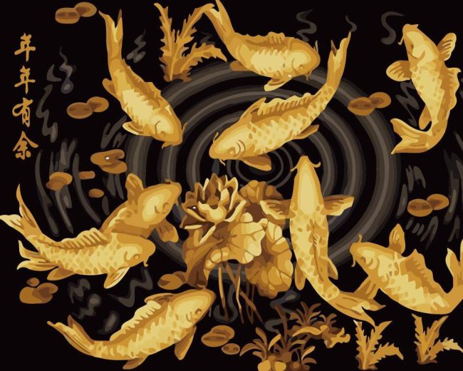 Golden Koi Fish Paint By Numbers