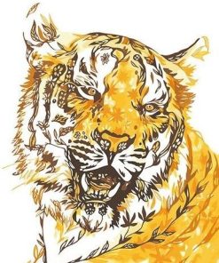 Golden Panthera Tiger Paint By Numbers