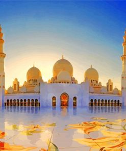 Grand Mosque Dubai Skyline Paint By Numbers