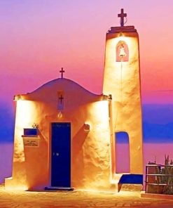 Stunning Santorini Church Paint By Numbers