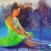 Green Ballerina Dancers Paint By Numbers