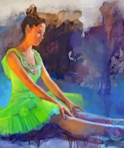 Green Ballerina Dancers Paint By Numbers