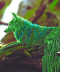 Green Fox Wildlife Paint By Numbers