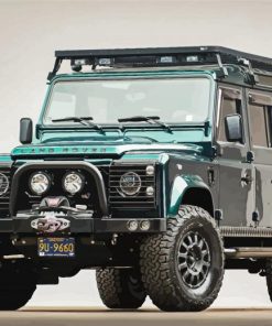 Green Land Rover Defender Car Paint By Numbers