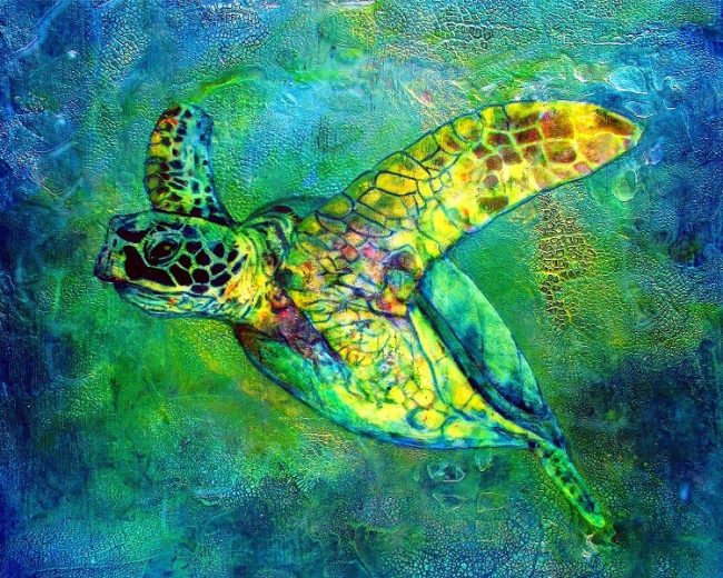 Green Turtle Picture Paint By Numbers