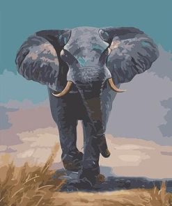 Grey Bull Elephant Paint By Numbers