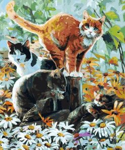 Charming Cat Group Paint By Numbers